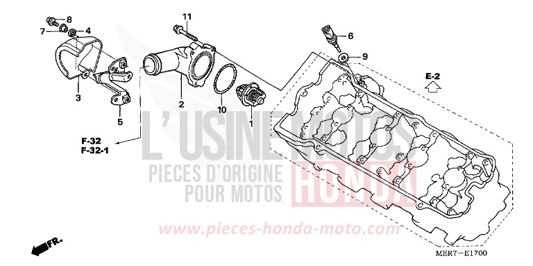 THERMOSTAT (CBF600S6/SA6/N6/NA6) von CBF600N ABS INTERSTELLAR BLACK METALLIC (NHA12) von 2006